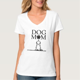 Dog Mum Sitting With Loyal Dog Sketch T-Shirt
