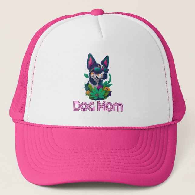 Dog Mum, summer and funny birthday gift  Trucker Hat (Front)