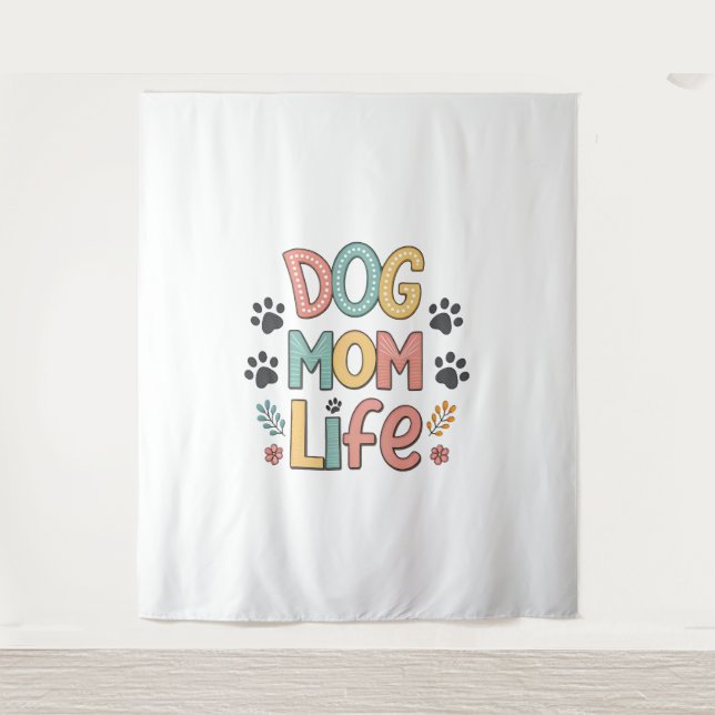 Dog Mum Sunflower Dog Lover Tapestry (Front)