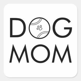 Dog Mum Tennis Ball Minimalist Typography Sticker