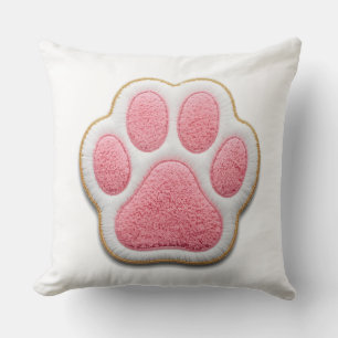 Dog Mum Throw Pillow Embroidered Heart Paw Print