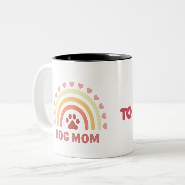 Dog Mum to Human Mum Two-Tone Coffee Mug (Front Left)
