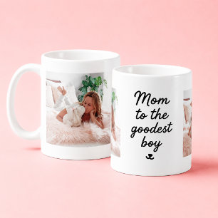 Dog Mum to the Goodest Boy Custom Pet 2 Photo Coffee Mug