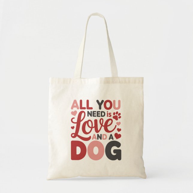 Dog Mum Valentine Tote Bag (Front)