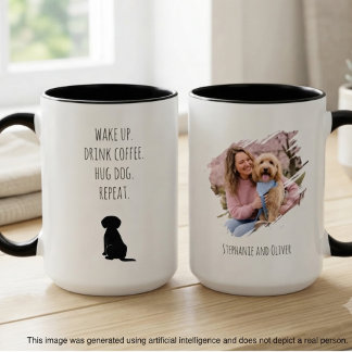 Dog Mum Wake Up Drink Coffee Repeat Mug