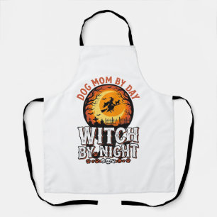 Dog Mum Witch By Night Vintage Halloween Shirt_1 Apron