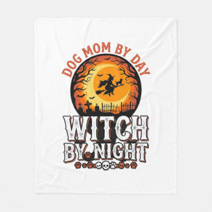Dog Mum Witch By Night Vintage Halloween Shirt_1 Fleece Blanket