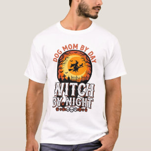 Dog Mum Witch By Night Vintage Halloween Shirt_1 T-Shirt