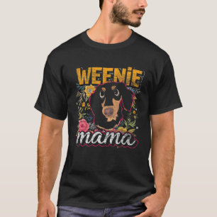 Dog Mum Women Girls Gift Weenie Mama Flower Dachsh T-Shirt