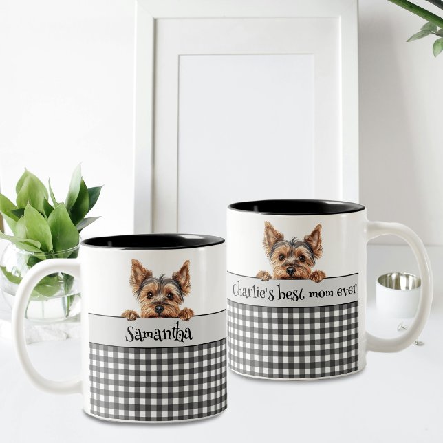 Dog Mum Yorkie Custom Two-Tone Coffee Mug (Creator Uploaded)