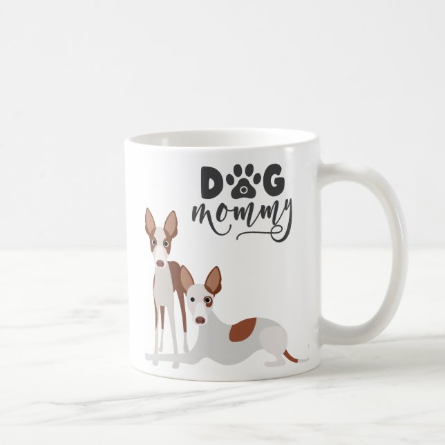 Dog Mummy Ibizan Hound Pharaoh Podenco Coffee Mug (Right)