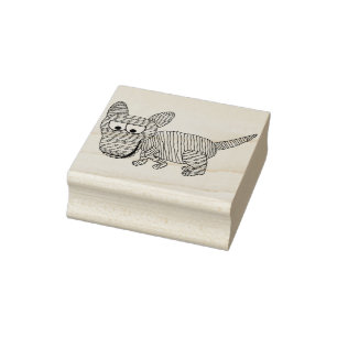 Dog mummy illustration art stamp