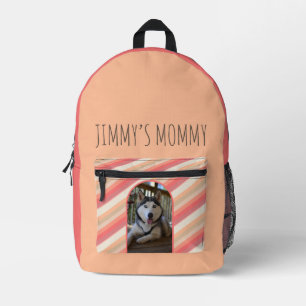 Dog Mummy Peach Arch Photo  Printed Backpack