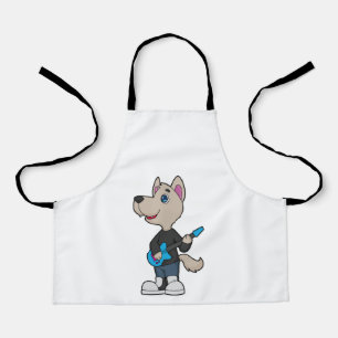 Dog Musician Guitar Music Apron