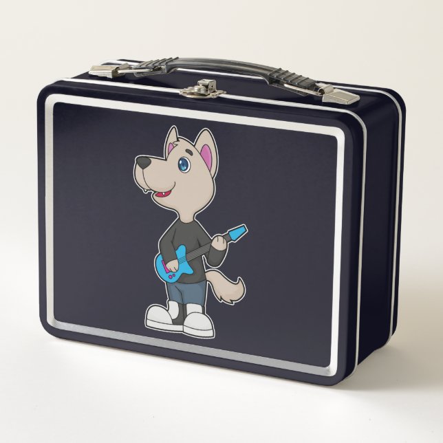Dog Musician Guitar Music Metal Lunch Box (Front)