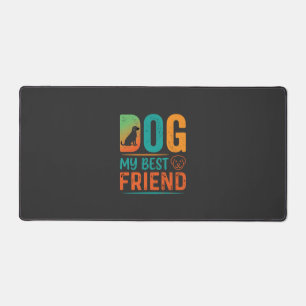 Dog My Best Friend Retro Design Desk Mat