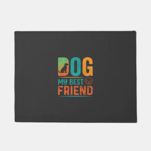 Dog My Best Friend Retro Design Doormat