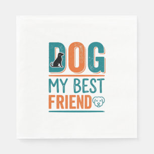 Dog My Best Friend Vintage Dog Lover Shirt Design_ Napkin