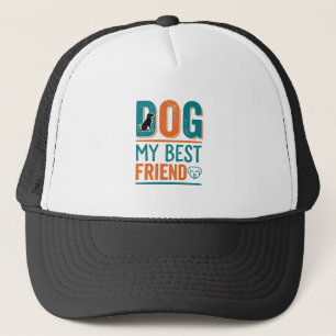 Dog My Best Friend Vintage Dog Lover Shirt Design_ Trucker Hat