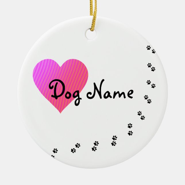Dog Name Custom Ornament (Front)