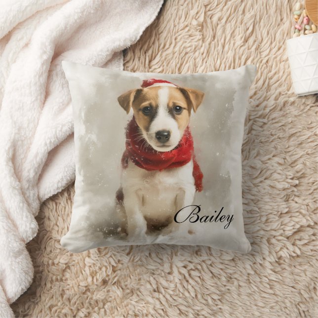 Dog Name Throw Pillow – Personalized Dog Artwork (Blanket)