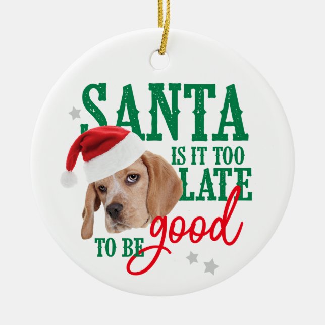 Dog Naughty or Nice Ornament (Front)