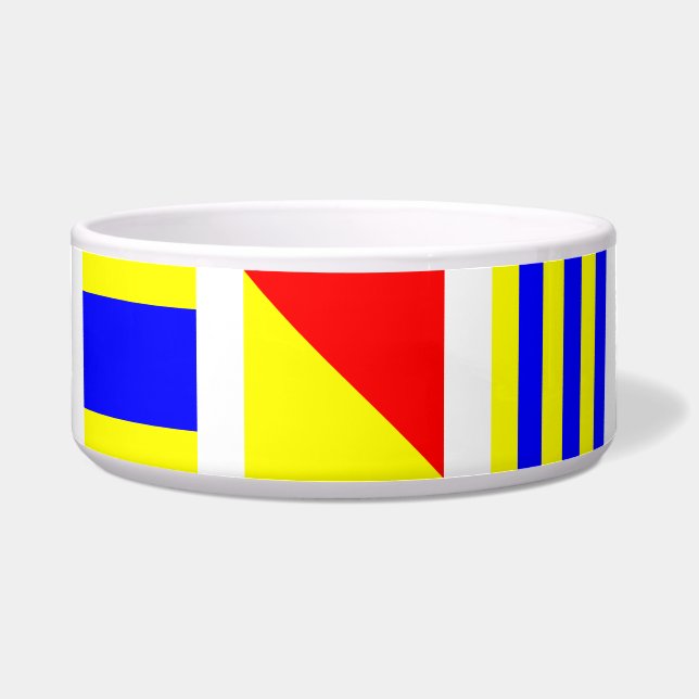Dog Nautical Flag Bowl (Front)