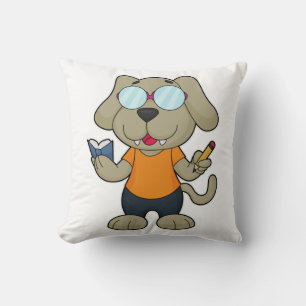 Dog Nerd Book Glasses Cushion