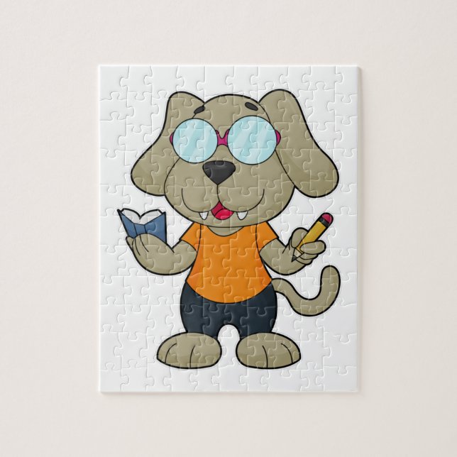 Dog Nerd Book Glasses Jigsaw Puzzle (Vertical)