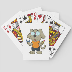 Dog Nerd Book Glasses Playing Cards