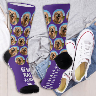 Dog Never Walk Alone Personalised Pet Photo Socks