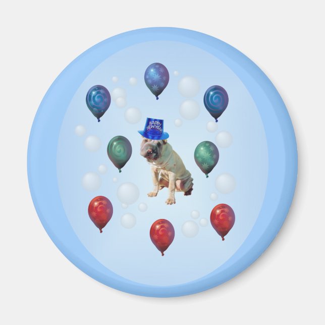 DOG NEW YEARS MAGNET (Front)