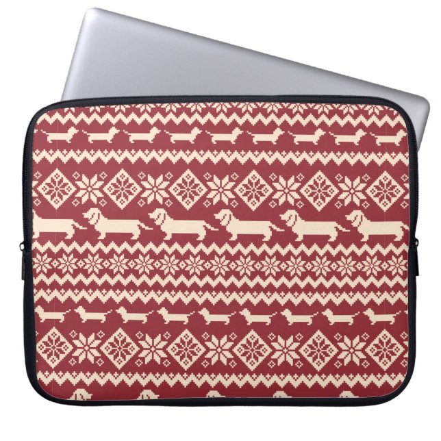 Dog Nordic pattern illustration Laptop Sleeve (Front)