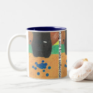 Dog nose and bluberry Two-Tone coffee mug