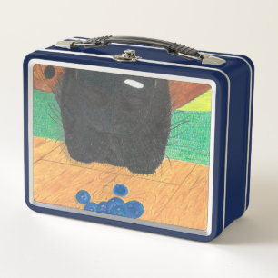 Dog nose and blueberry metal lunch box