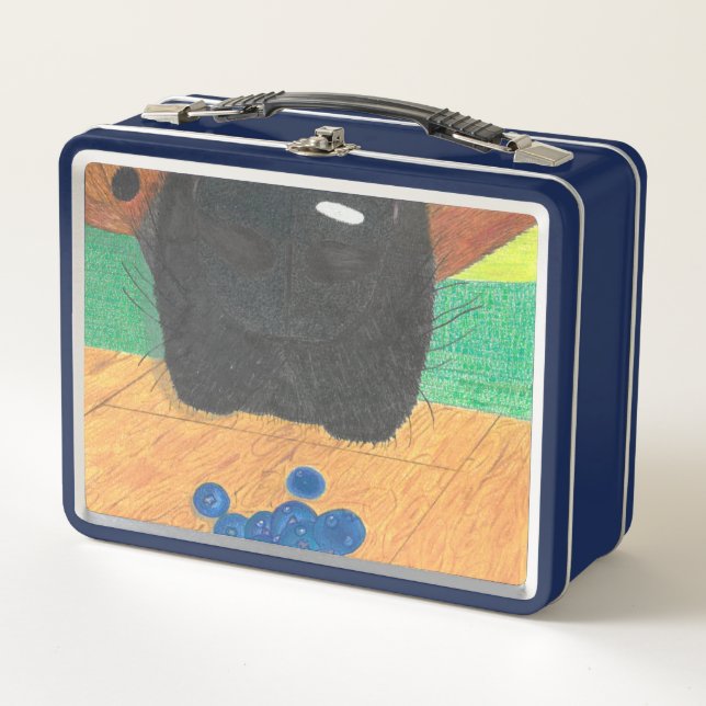 Dog nose and blueberry metal lunch box (Front)
