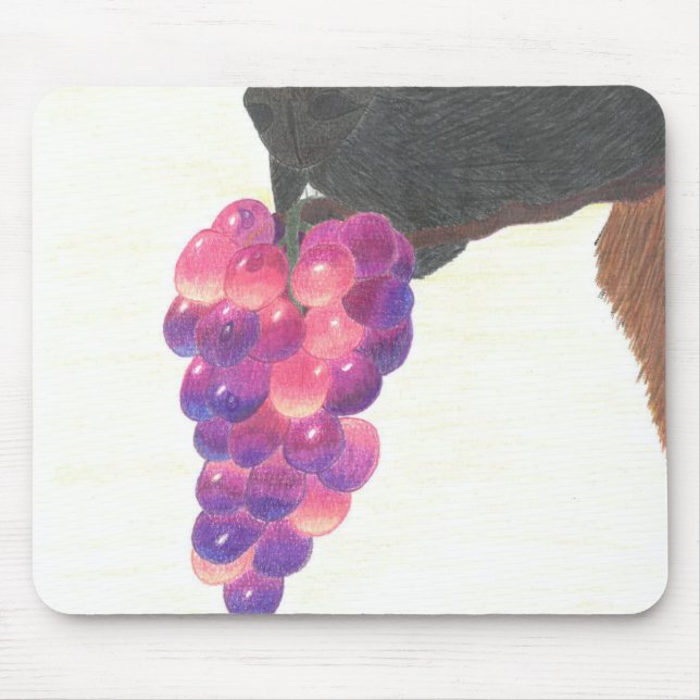 Dog nose and grape mouse mat (Front)
