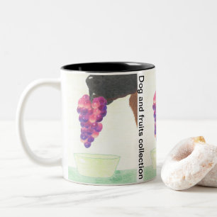Dog nose and grape Two-Tone coffee mug