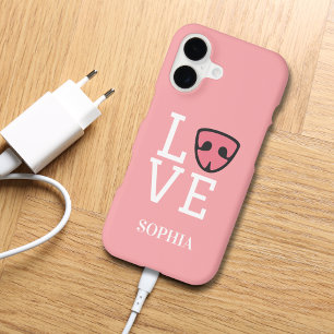 Dog nose Love typography Pink Personalise