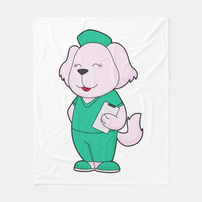 Dog Nurse Fleece Blanket (Front)