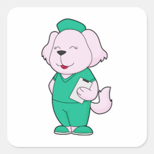 Dog Nurse Square Sticker