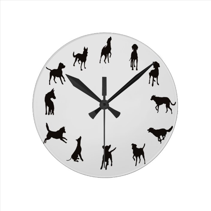 Dog O'Clock Dog Clock Wall Clock | Zazzle.co.uk