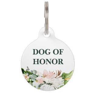 Dog Of Honour   Floral Dog in Wedding Pet Tag