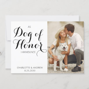 Dog Of Honour Just Married Wedding Announcement