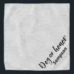 Dog Of Honour Wedding Pet  Personalised White Lace Bandana<br><div class="desc">This design may be personalised by choosing the Edit Design option. You may also transfer onto other items. Contact me at colorflowcreations@gmail.com or use the chat option at the top of the page if you wish to have this design on another product or need assistance. See more of my designs...</div>