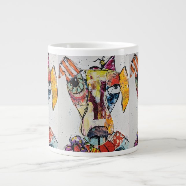 Dog of Many Colors Large Coffee Mug (Front)
