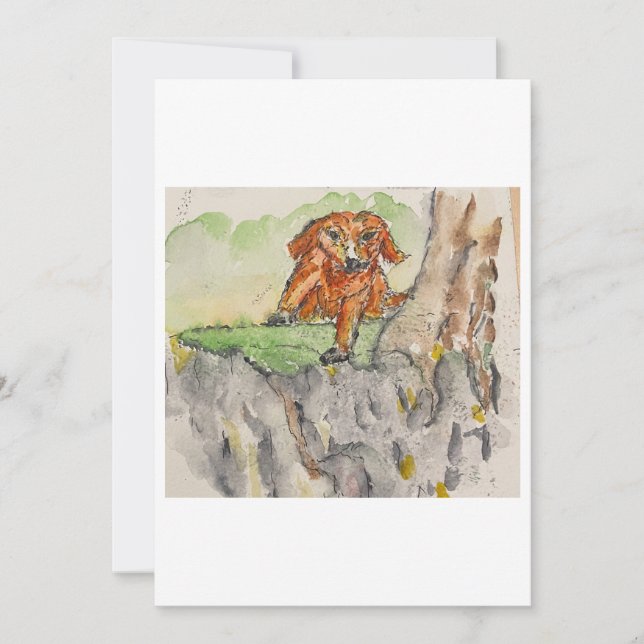 Dog on a Hill Greeting Card (Front)