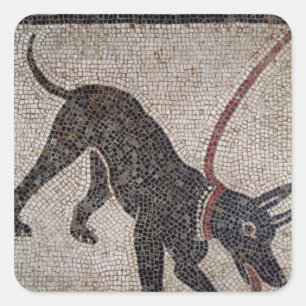 Dog on a leash, from Pompeii Square Sticker