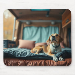 Dog on Bed Mouse Mat