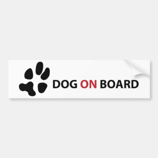 DOG ON BOARD BUMPER STICKER